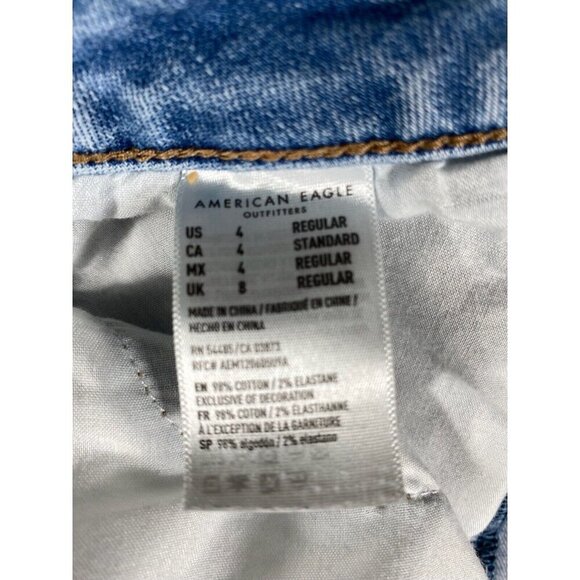 American Eagle Distressed Super Stretch Hi-Rise Jeggings Size 4 Reg - Picture 14 of 16